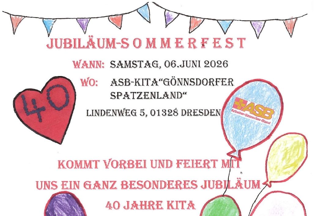 40 Jahre Kita „Gönnsdorfer Spatzenland" – Einladung zum Jubiläumsfest