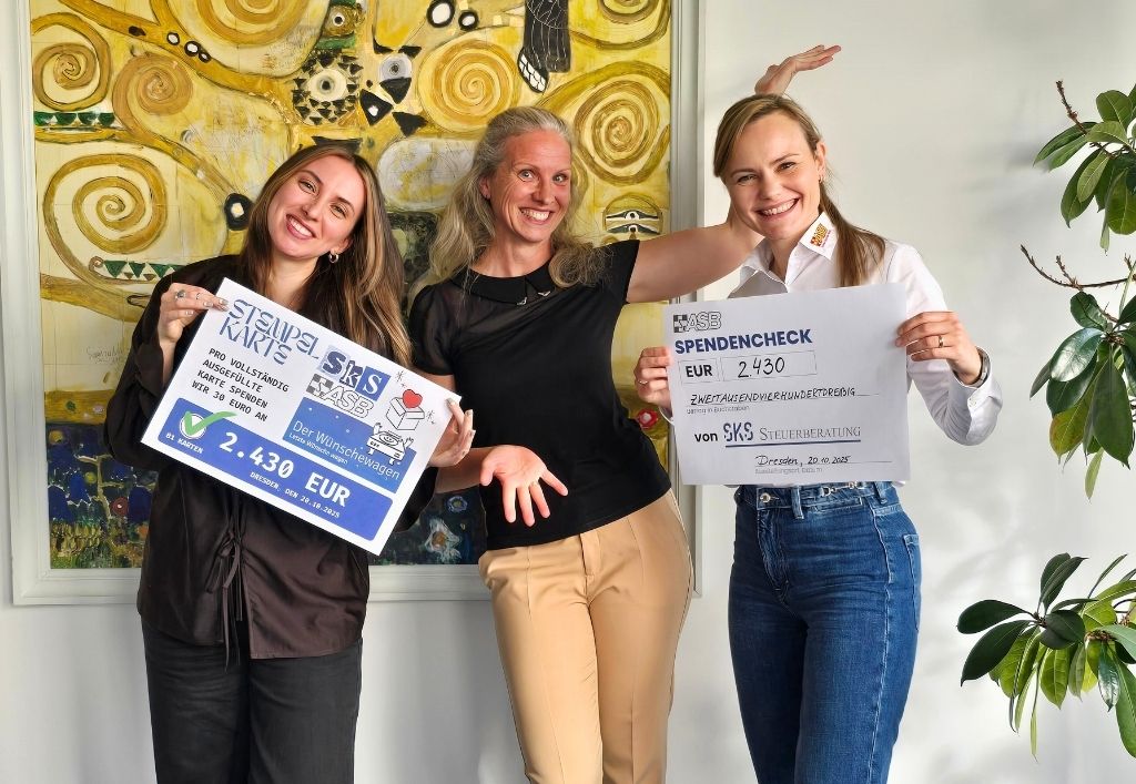 SKS Steuerberatung ermöglicht Herzenswünsche – Spende für den ASB-Wünschewagen Sachsen